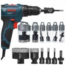  6 db gyémántfúrószár szett, NewTech, acél, 6/8/10/12/35/68 mm átmérővel, M14 menet, fúróvezetővel, csempéhez, kőhöz, gránithoz, kerámiahoz, száraz vagy nedves vágáshoz