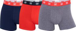 CR7 CR7, Biopamut keverék boxeralsó szett 3085 - 3 pár, piros, szürke, sötétkék, L (8037CR7_49_2716_Greym/Red/Navy_L)