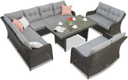 Garden Point Toledo Comida 9 antracit kültéri bútorok sarokgarnitúrával (GAP132-COM9)