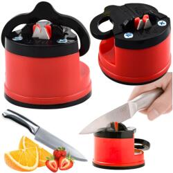 Lean Kés- És Ollóhegyező Tapadókoronggal És Rögzítőkarral, Piros - 26574