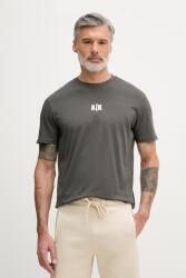 Giorgio Armani férfi pamut t-shirt - zöld M - answear - 18 990 Ft