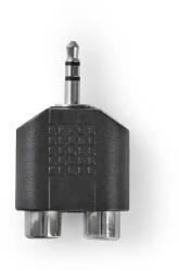 Nedis Adaptor audio stereo Nedis 3.5 mm tata - 2x RCA mama, negru (CAGB22940BK)