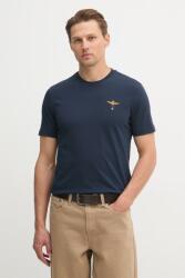 Aeronautica Militare póló férfi pamut - sötétkék L - answear - 16 090 Ft