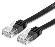 Roline Patch kábel VALUE UTP CAT6 lapos kivitel, Fekete 0, 5m (21.99.0960)