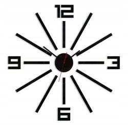 Timemaster 3D Öntapadós Óra, fényes fekete, akrilüveg, 65x65cm