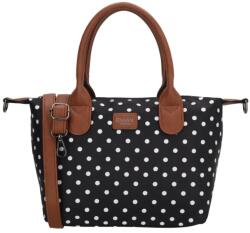 Charm London Fehér-fekete pöttyös vízálló válltáska „Feminity (K20777-931-dots-white-black-HU)