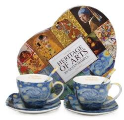 Queen Isabell Van Gogh Csillagos éj porcelán csésze aljjal, kanállal szett - 250 ml - díszdobozos (IMO-PP-W25VG760B-23212)