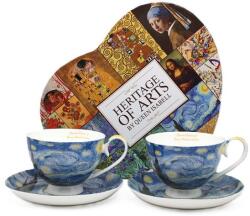 Queen Isabell Van Gogh Csillagos éj porcelán csésze aljjal - 250 ml - szív díszdobozos (IMO-PP-W25VG756B-23694)
