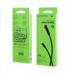 BOROFONE Audio kábel Aux minijack 3.5mm sztereó szögletes 1x90° 1m fekete BL4 Borofone (BL4 AUX 1M BLACK)