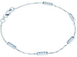 SAVICKI Brățară dreptunghi din aur alb 585 cu diamant alb 0.25 ct 16 cm