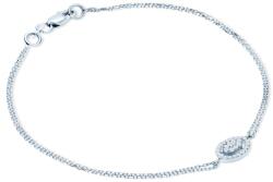 SAVICKI Brățară Celebrity ovală din aur alb 585 cu diamant alb 0.16 ct 16 cm