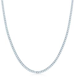SAVICKI Colier tennis din aur alb 585 cu safire albe 5.840 ct 3, 0 mm 40 cm