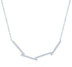 SAVICKI Colier dreptunghi din aur 585 cu diamante albe 0.28 ct 44 cm - savicki - 6 954,00 RON