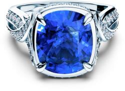 SAVICKI Inel SAVICKI: aur alb, safir albastru, diamante - savicki - 84 458,00 RON