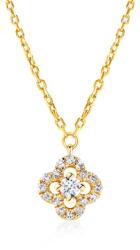 SAVICKI Colier floare din aur 585 cu diamante albe 0.08 ct 45 cm