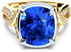 SAVICKI Inel SAVICKI: aur bicolor, safir albastru, diamante - savicki - 84 458,00 RON