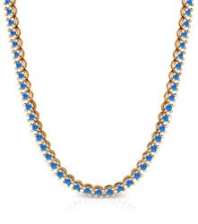 SAVICKI Colier tennis aur 585 safire albastre 9.200 ct 3, 8 mm 42 cm