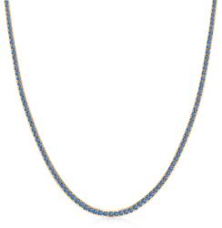 SAVICKI Colier tennis din aur 585 cu safire albastre 5.840 ct 3, 0 mm 40 cm