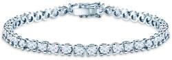 SAVICKI Brățară tennis din aur alb 585 cu safire albe 6.600 ct 4, 5 mm 18 cm