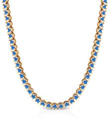 SAVICKI Colier tennis din aur 585 cu safire albastre 9.200ct: 3, 8 mm 40 cm