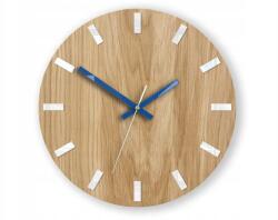 ModernClock tölgyfa falióra, 33.5×33.5cm, barna-kék (zegar simplewoodwhite_granat)