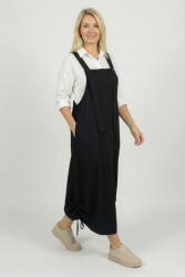 SHOPIKA Rochie sarafan lunga cu bretele si snur reglabil, din jerseu de bumbac neagra Talie unica