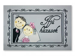  Ifjú házasok lábtörlő - esküvői ajándék bejárati szőnyeg 60×40 cm (CQ04873)