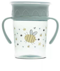  Lorelli My Friend Tanulópohár Szilikon 360°-os itatócsőrrel, Zöld méhecske 12+ hó (275 ml/db) - babybear