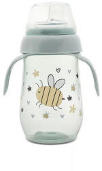  Lorelli My Friend Tanulópohár Aszimmetrikus szilikon csőrrel, Zöld méhecske 6+ hó (250 ml/db) - babybear