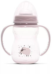 Lorelli My Friend Cumisüveg 0+-os cumival, Rózsaszín bárány Fogóval széles szájú 0+ hó (250 ml/db) - babybear