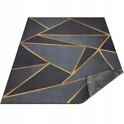 Akcila szőnyeg, fekete-arany, 300×200cm, geometrikus (w marble 60)
