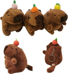  Kapibara plüss kulcstartó, táskadísz, kb. 12 cm, pörgő farokkal, 3 féle (KTO-276940) - mesescuccok