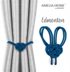AmeliaHome Edmonton Függönykötő Szett, indigókék (/AH/EDMON/NAVY/2PCS)