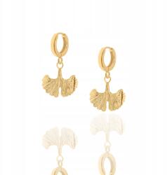  Aranyozott ezüst fülbevaló ginkgo levelekkel