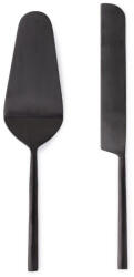 Bizzotto Set 2 tacamuri servire desert otel negru satinat Hestia 6x26h; 2, 5x27h (0555408) Tacam