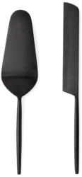 Bizzotto Set 2 tacamuri servire desert otel negru satinat Bronte 6x26h; 2, 5x27h (0555427) Tacam