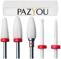 PAZYOU Kerámia maró készlet hibrid, gél és bőr marószerszámokhoz - 5 db (manicure, pedicure)