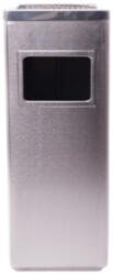 Limpio Cos gunoi cu scrumiera Limpio CS-02, Inox, Patrat, 30L, D240xH630 mm Cos de gunoi