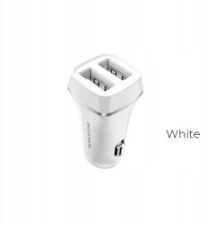 BOROFONE Autós töltő Borofone 2x Usb fehér (BFO-BZ2-W)