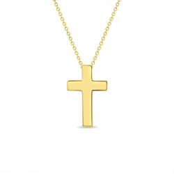 Bebe Gold Lant din Aur 14K cu Pandantiv Cruce pentru Copii - Model Cruce Decupata cu Stele