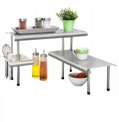 WENKO Konyhai Fűszertartó Polc Acél Ezüst Sarok Kétszintes 50 X 31 CM (2035030500)