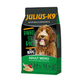 Julius-K9 | Adult Hypoallergenic Rabbit & Rice - nyúl & rizs száraztáp felnőtt kutyáknak (12 kg)