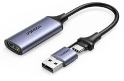 UGREEN HDMI адаптер Ugreen CM489, USB-A / USB-C, сив (40189)
