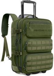  Hátizsák Troli 2 az 1-ben, VisionHub®, Kézipoggyász kerekekkel, Vízálló 900D Poliészter, Nagy Kapacitás 37L, Laptop Hely 17.3, Ruha Rekesz, Több Zseb, Kerekek Nehéz Terepre, 52×35×23 cm - Ka