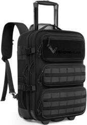  2 az 1-ben Hátizsák Troli, VisionHub®, Kézipoggyász kerekekkel, Vízálló 900D Poliészter, Nagy Kapacitás 37L, Laptop Hely 17.3, Ruha Rekesz, Több Zseb, Kerekek Egyenetlen Terepre, 52×35×23 cm