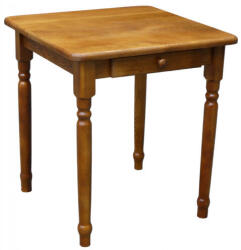  Étkezőasztal fiókos faragott lábbal 70x70 natúr