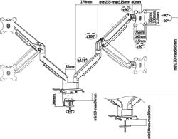 InLine 23171B asztali TV konzol 43, 2 cm (17") Fekete (23171B)