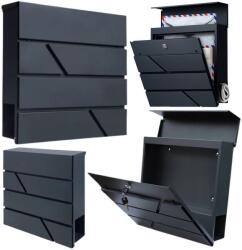 LeanToys Nagy Postaláda Leveleknek és Újságoknak, Antracit, 37x37x11 cm - 26730