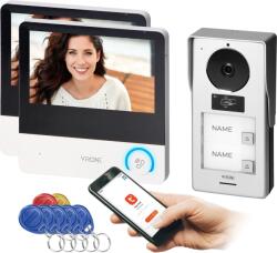 ORNO Pavonis Multi, Kétcsaládos Videó Ajtóbejárati Rendszer, 4-Vezetékes, 7", Wi-Fi, Érintőképernyő, Full HD, Rfid