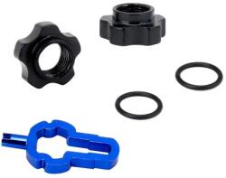 Spyral Toopre szelepleszorító adapter autós furatról prestára, gumigyűrűs, alu, fekete